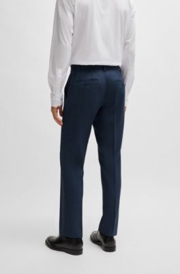 Slim-fit suit in micro-patterned performance-stretch wool, Light Blue