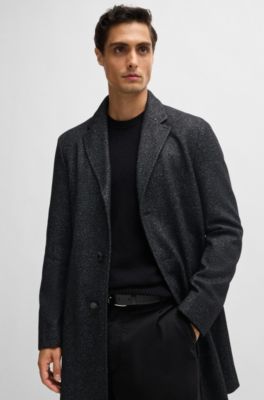 BOSS - Slim-fit coat with detachable zip-up inner - Black