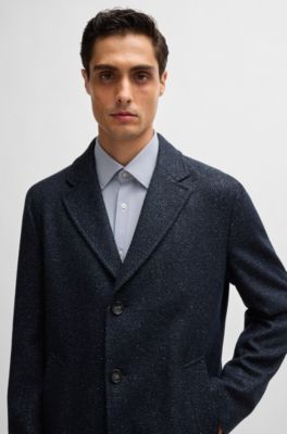 Abrigo slim fit con interior desmontable con cremallera, Azul oscuro