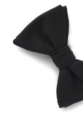 Formal bow tie in wool, Black