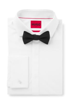 Formal bow tie in wool, Black