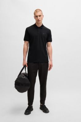 BOSS - Regular-fit polo shirt with logo detail - Black