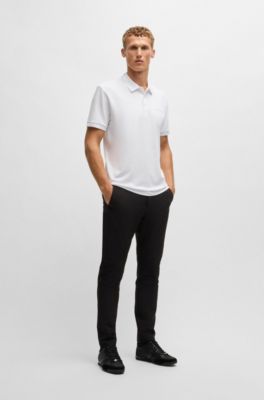 Regular-fit polo shirt with logo detail, White