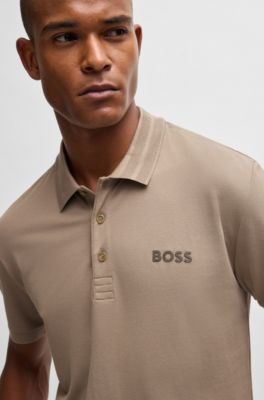 Regular-fit polo shirt with logo detail, Light Green