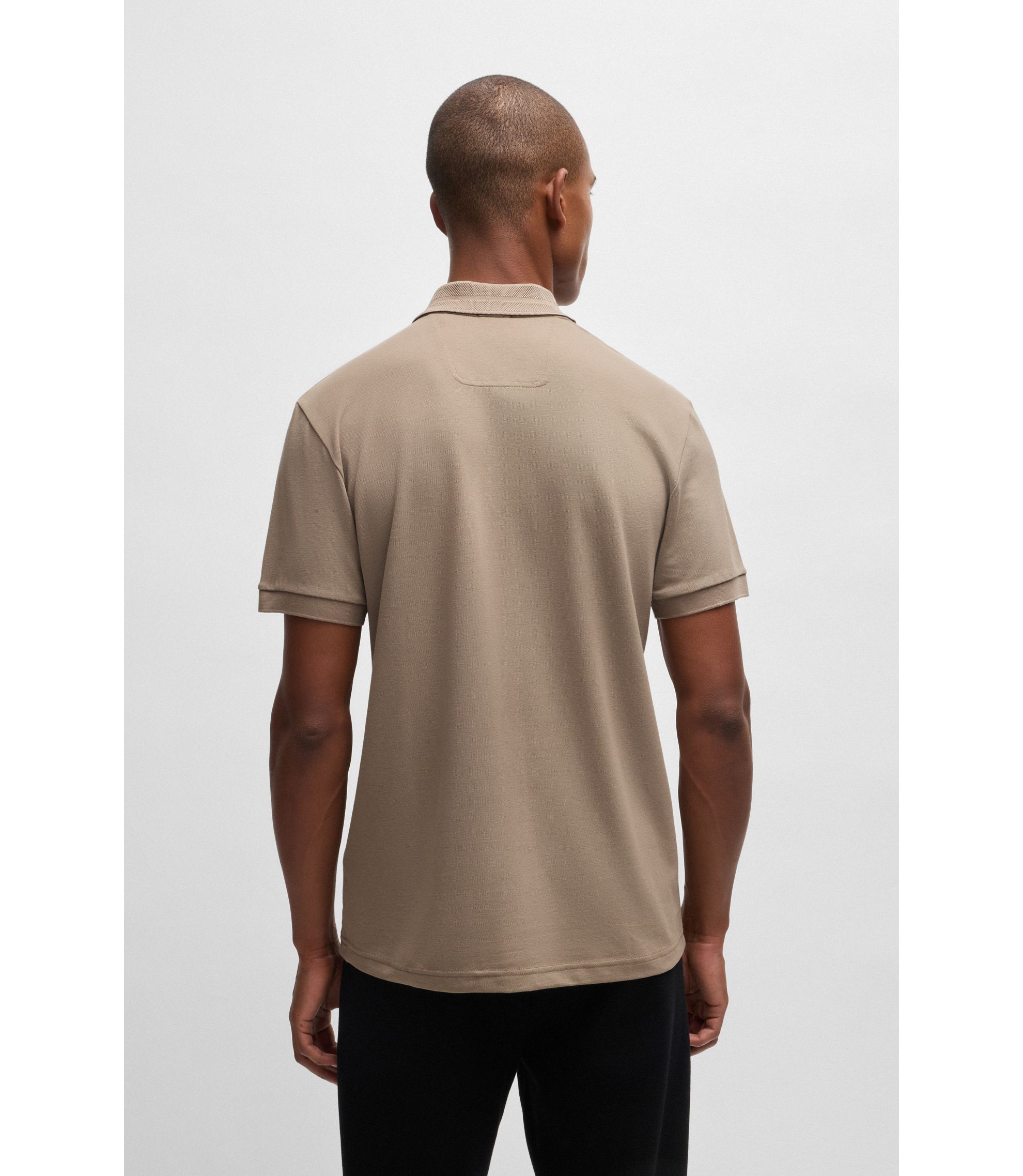 BOSS - Regular-fit polo shirt with logo detail - Light Green