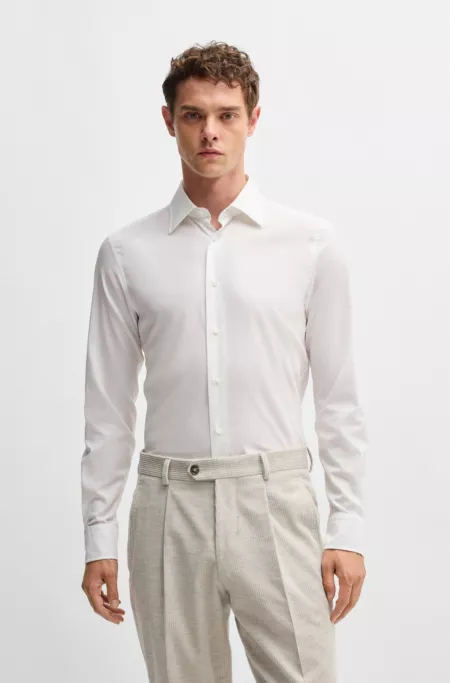 Slim-fit shirt in super-stretch fabric