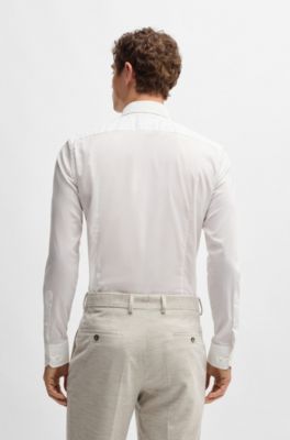 Slim-fit shirt in super-stretch fabric, White