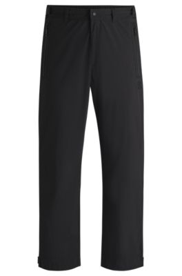 Hugo Boss Regular-fit Trousers In Water-repellent Fabric In Black