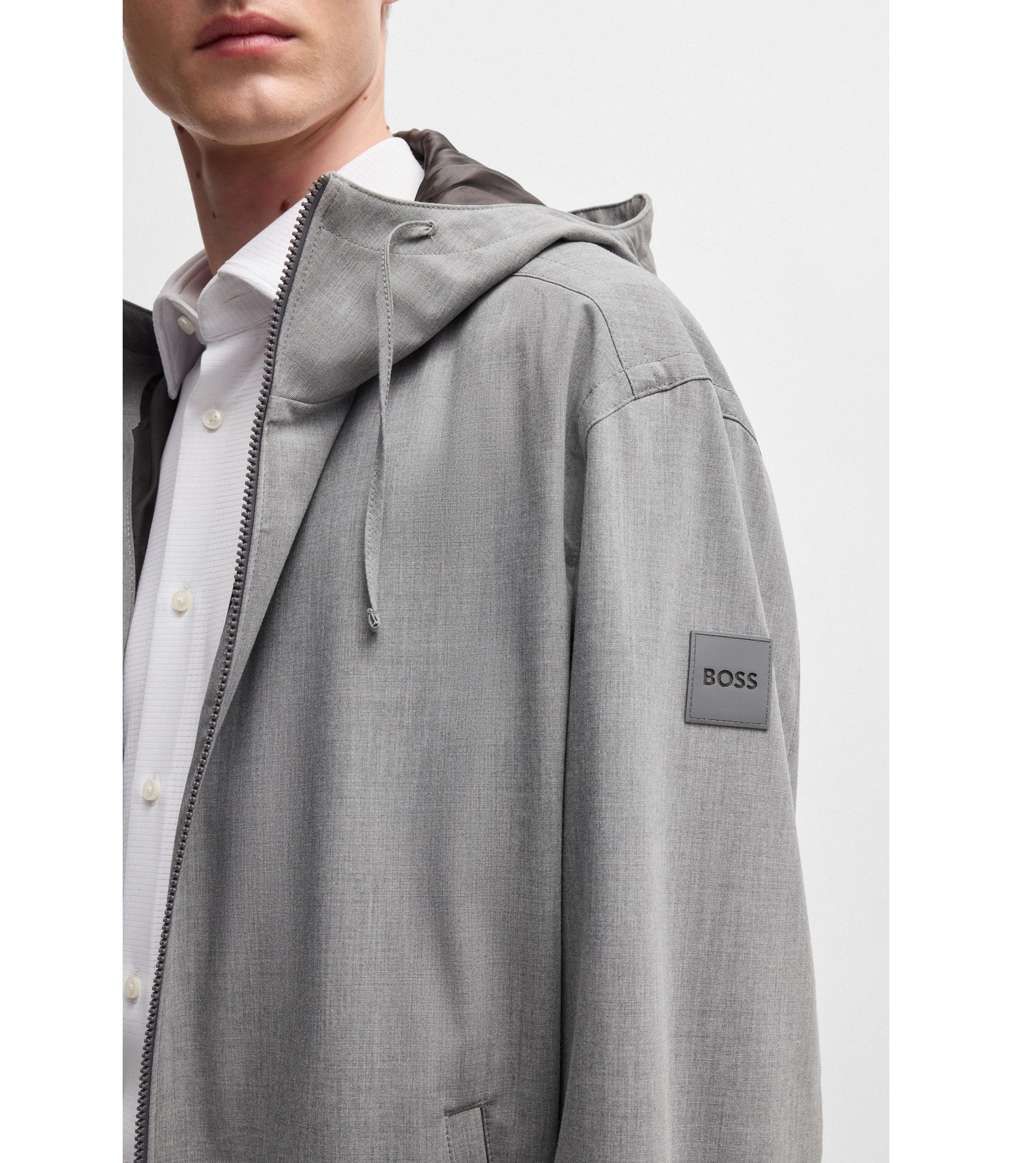 火々折(灰草)∶over loose jacket Reversible varsity jacket 