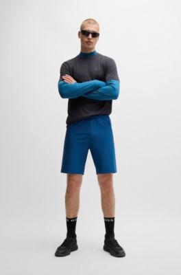 Active-stretch shorts with decorative reflective details, Light Blue