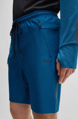 Active-stretch shorts with decorative reflective details, Light Blue