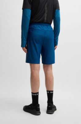 Active-stretch shorts with decorative reflective details, Light Blue