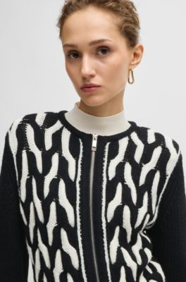 Slim-fit jacket in wool jacquard, Patterned