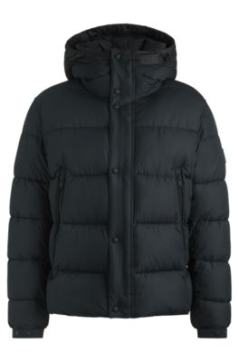 BOSS Regular fit puffer jacket in water repellent fabric Black