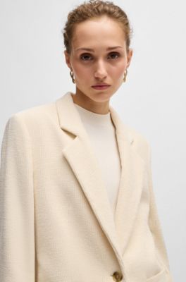 Relaxed-fit jacket in velvet corduroy, White