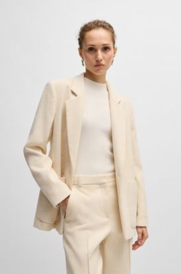 Relaxed-fit jacket in velvet corduroy, White