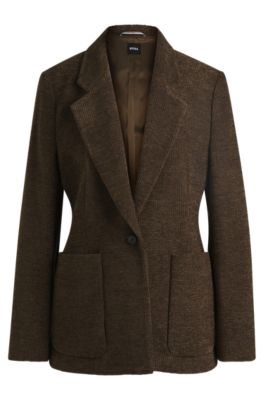 Hugo Boss Relaxed-fit Jacket In Velvet Corduroy In Brown