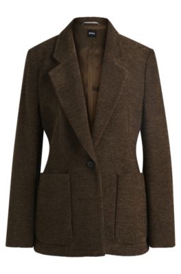 Hugo Boss Relaxed-fit Jacket In Velvet Corduroy In Light Green
