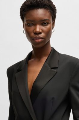 Tuxedo-style dress with wrap front