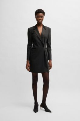 Tuxedo-style dress with wrap front