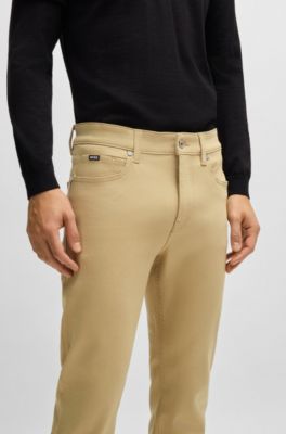 Slim-fit jeans in beige stretch denim, Light Beige