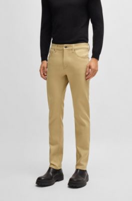 Slim-fit jeans in beige stretch denim, Light Beige
