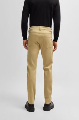 Slim-fit jeans in beige stretch denim, Light Beige