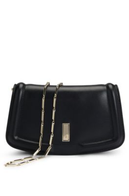 Hugo Boss Matte-leather Clutch Bag With Signature Hardware In Black