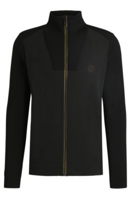 BOSS - Knitted jacket with Double B monogram - Black