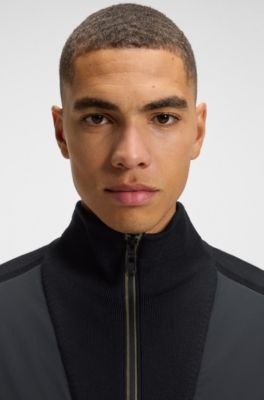 Knitted jacket with Double B monogram, Dark Blue