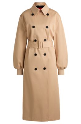 HUGO - Oversize-fit cotton trench coat - Light Beige