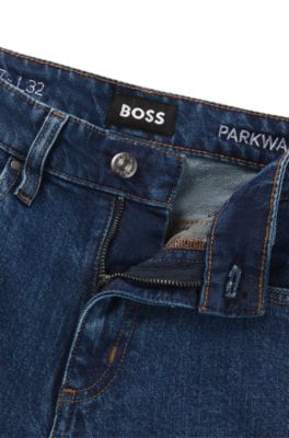 Jean Slim en denim stretch bleu profond confortable, bleu clair