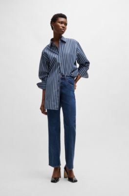 Jean Slim en denim stretch bleu profond confortable, bleu clair