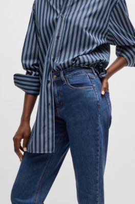 Jean Slim en denim stretch bleu profond confortable, bleu clair
