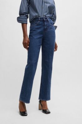 Jean Slim en denim stretch bleu profond confortable, bleu clair
