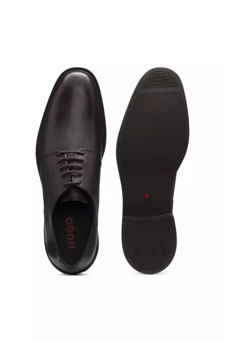 Embossed-logo Derby shoes in leather