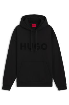 HUGO - Oversize-fit hoodie in cotton terry with tonal logo