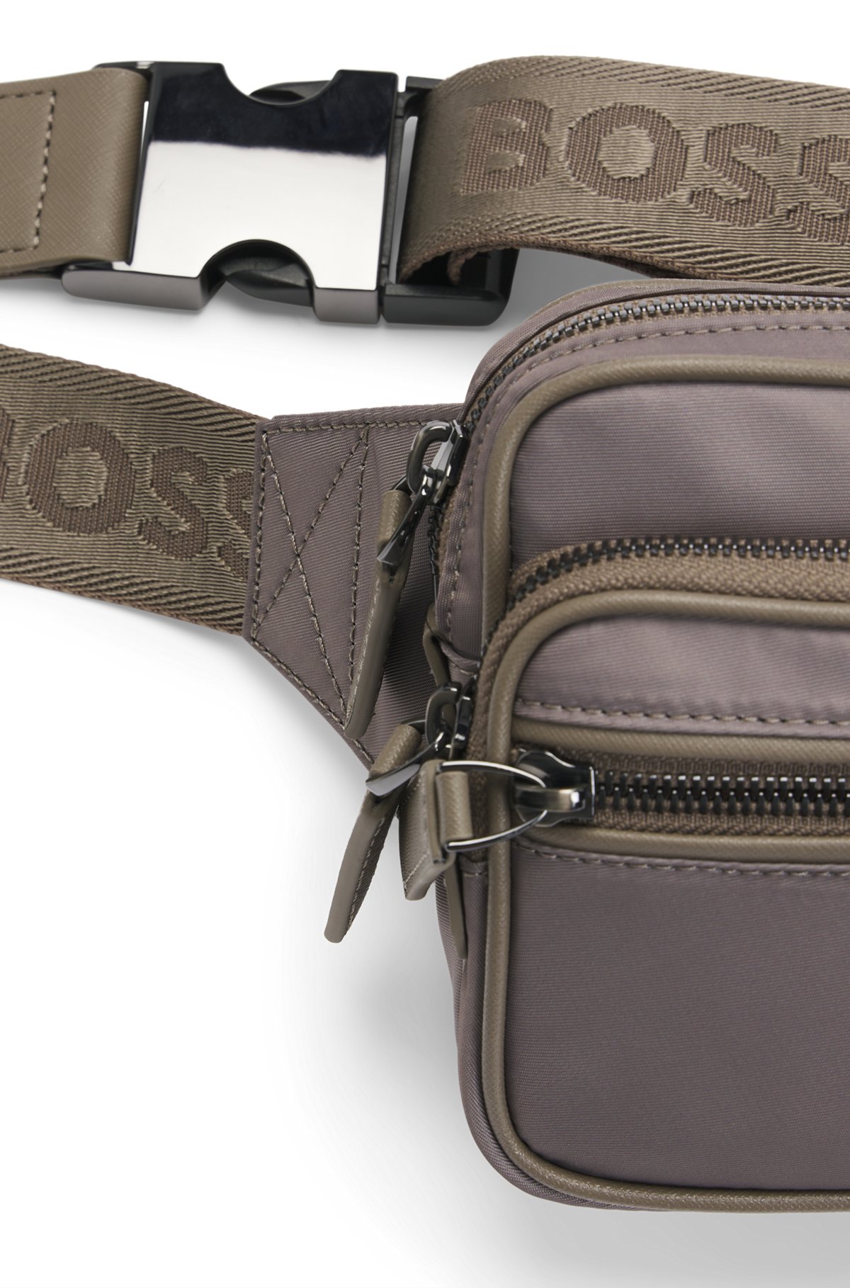 BOSS - Twill belt bag with Double B monogram - Light Green BOSS - Twill belt bag with Double B monogram - Light Green