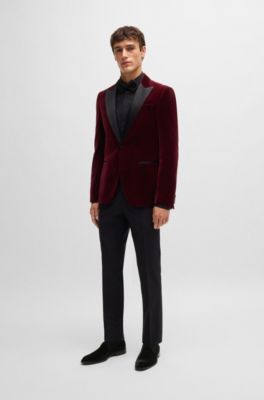 Velvet slip-on loafers with leather trims, Black