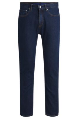 Jeans slim fit de denim el&aacute;stico en azul oscuro, Azul