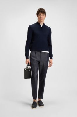 Embossed-logo crossbody bag in Italian leather, Black