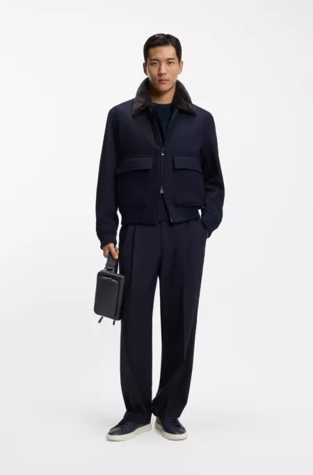 Italian leather crossbody bag with silver hardware