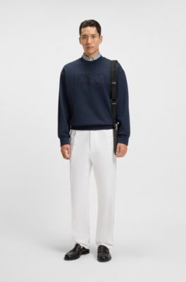 Embossed-logo envelope bag in Italian leather