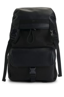 Hugo Boss Backpack With Adjustable And Detachable Shoulder Straps In Black