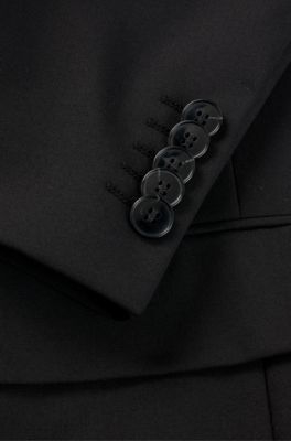 HUGO x RB oversize-fit suit with appliqu&eacute; bull motif, Black