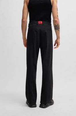 HUGO x RB oversize-fit suit with appliqu&eacute; bull motif, Black