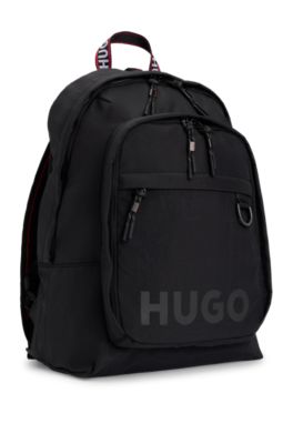 Logo-print backpack with branded handles, Black