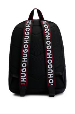 Logo-print backpack with branded handles, Black