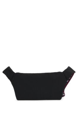 Belt bag with logo and branded strap, Black