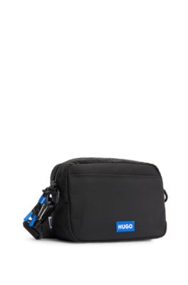 Reporter bag with logo patch and detachable strap, Black
